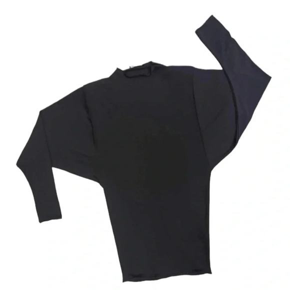 💥HOST PICK💥 Zara High Neckline Black  Long Sleeve Batwing Shirt Size Medium - Picture 4 of 8